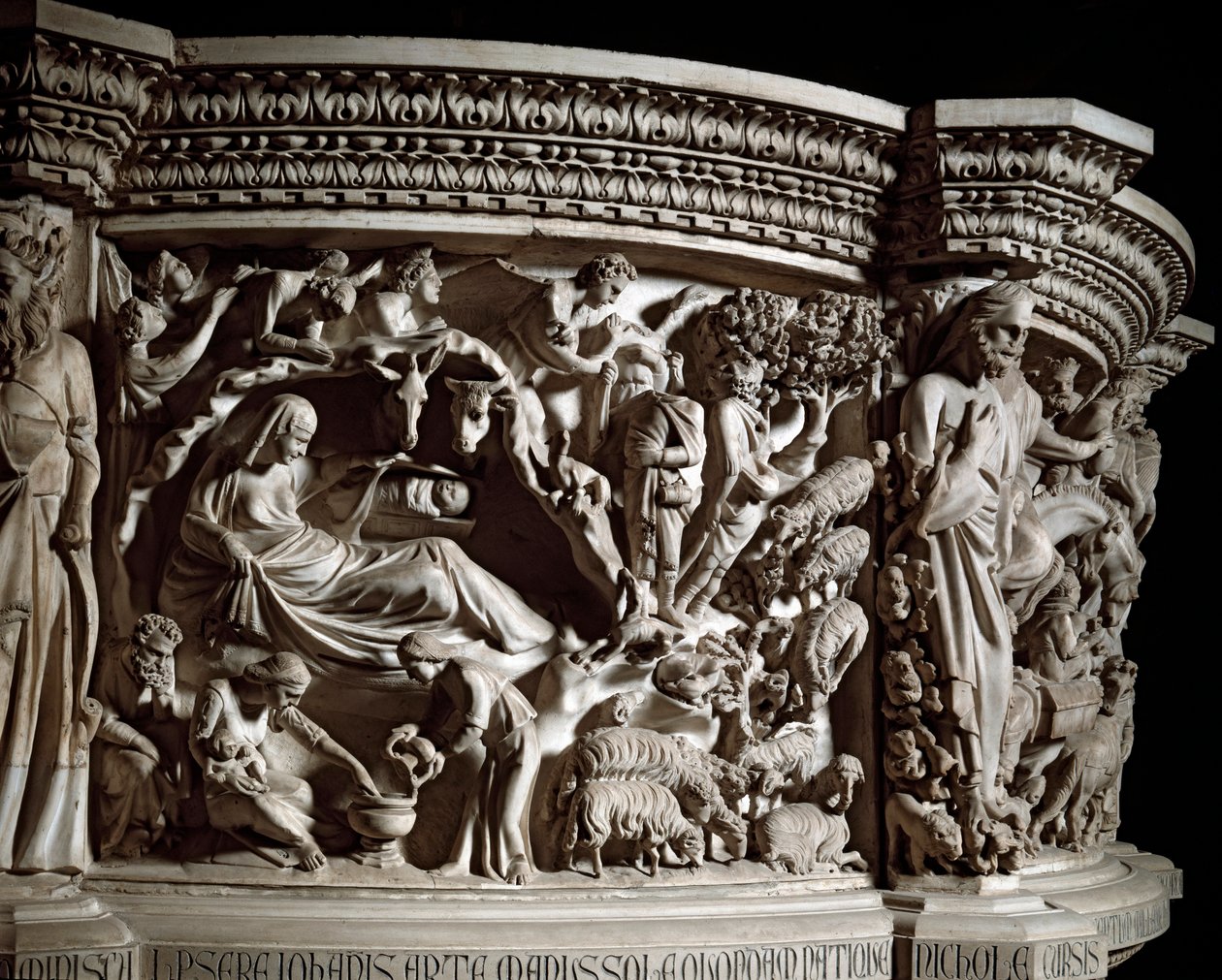 Geburt Christi (Detail) von Giovanni Pisano