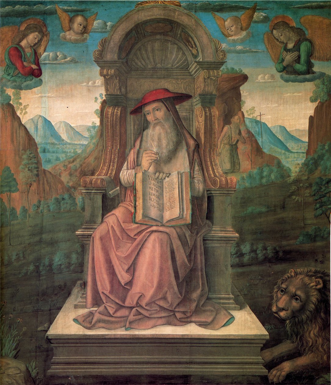 Der heilige Hieronymus auf dem Thron, ca. 1475 von Giovanni Santi