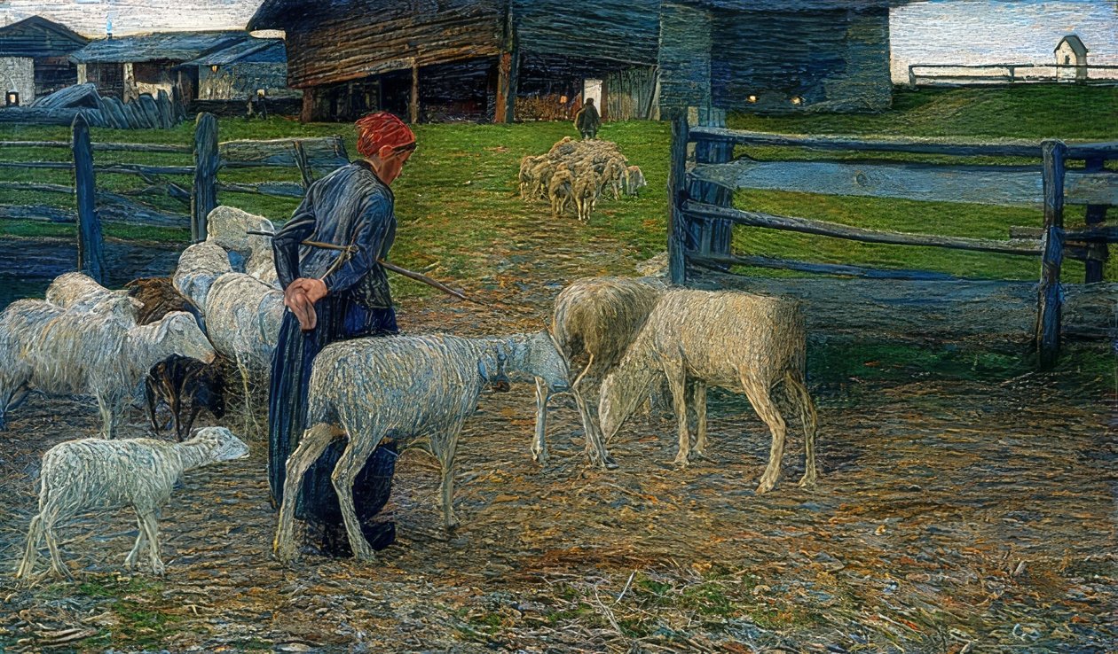 Rückkehr zum Stall von Giovanni Segantini