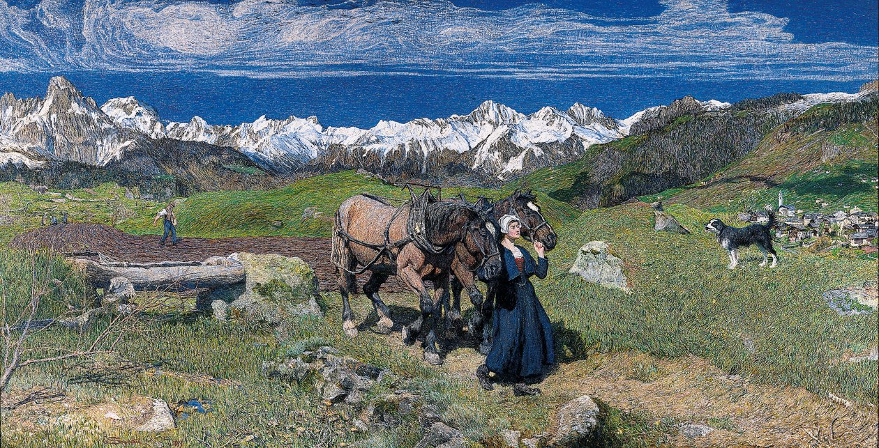Frühling in den Alpen, 1897 von Giovanni Segantini