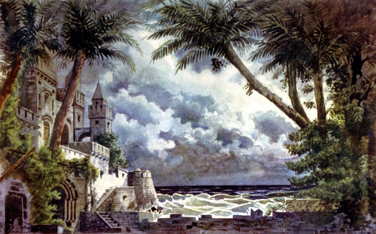 Othello, Bühnenbild, ca. 1920-30 (Illustration) von Giovanni Zuccarelli