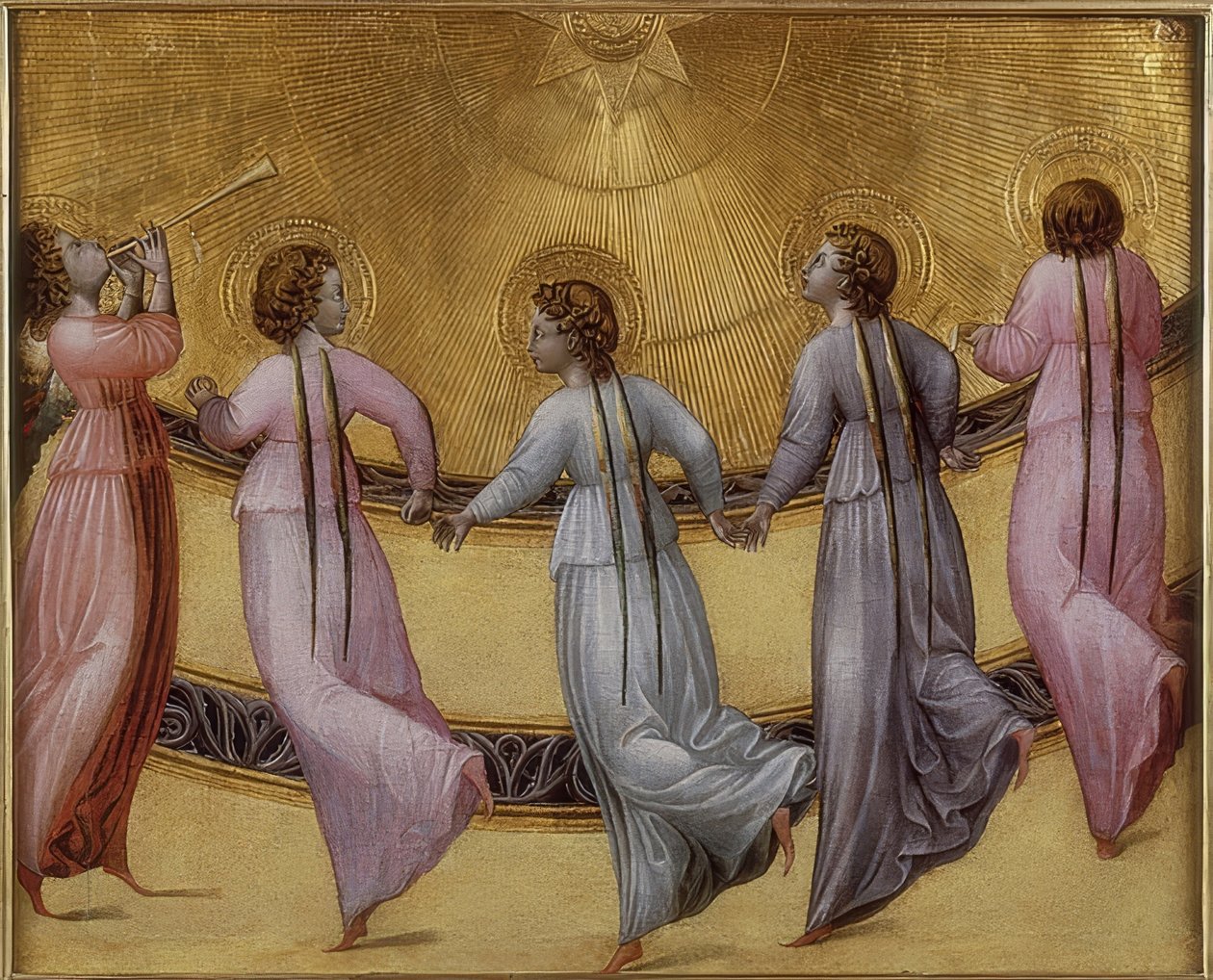 Fünf tanzende Engel von Giovanni di Paolo