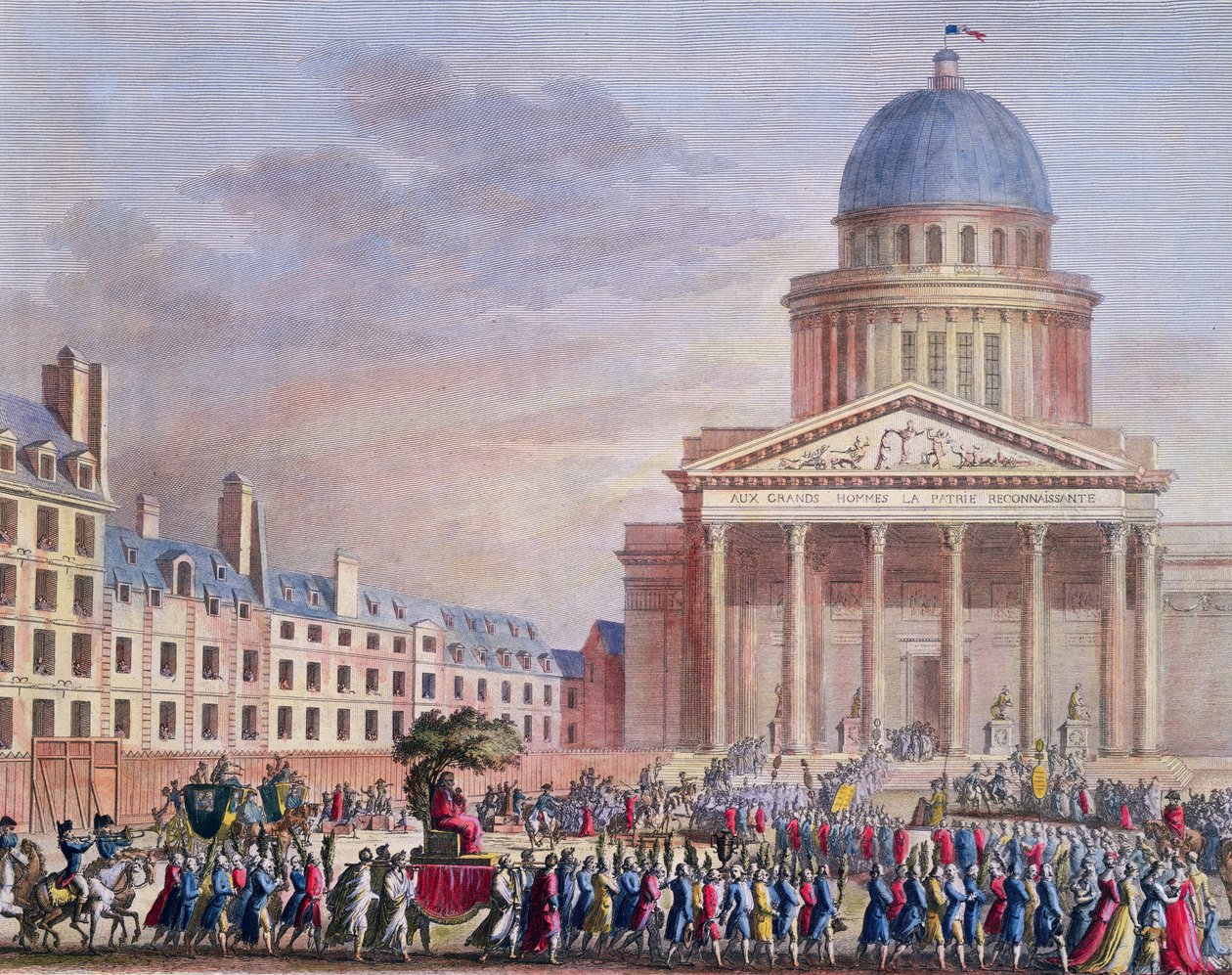 Apotheose und Trauerzug von Jean-Jacques Rousseau (1712-78) zum Pantheon, Paris, 21. Oktober 1794 von Karl Girardet