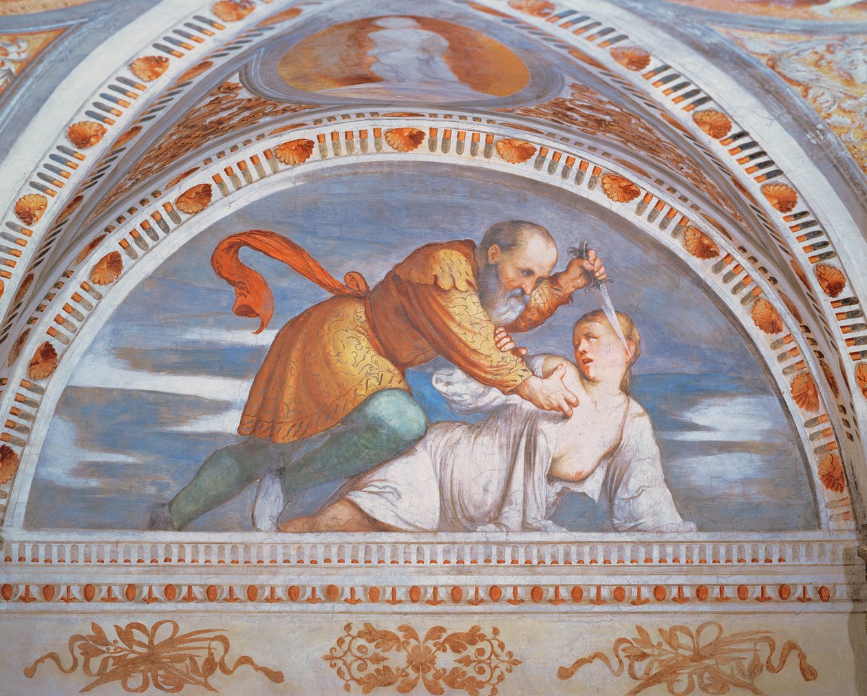 Der Tod der Virginia, Lunette, 1531-32 von Girolamo Romanino