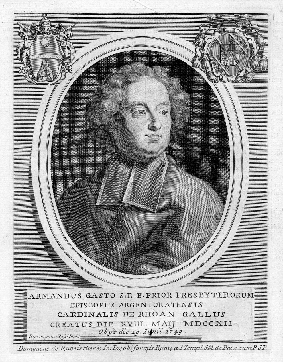 Graviertes Porträt von Girolamo Rossi