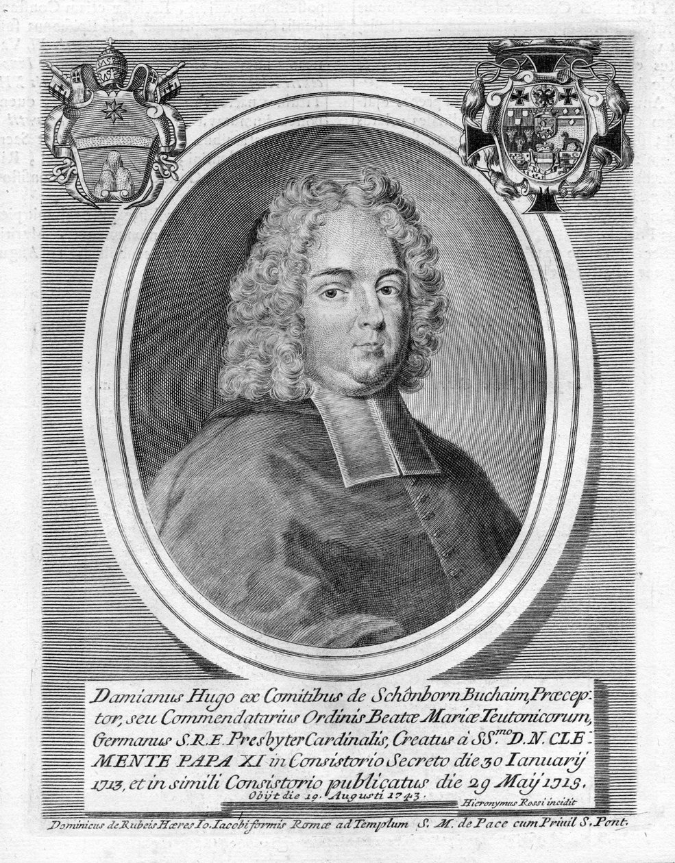 Graviertes Porträt von Girolamo Rossi