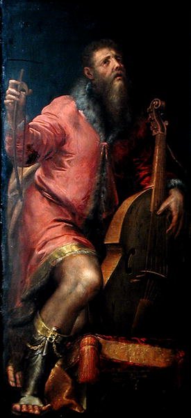 Cellist, ca. 1562 von Girolamo Mazzola Bedoli
