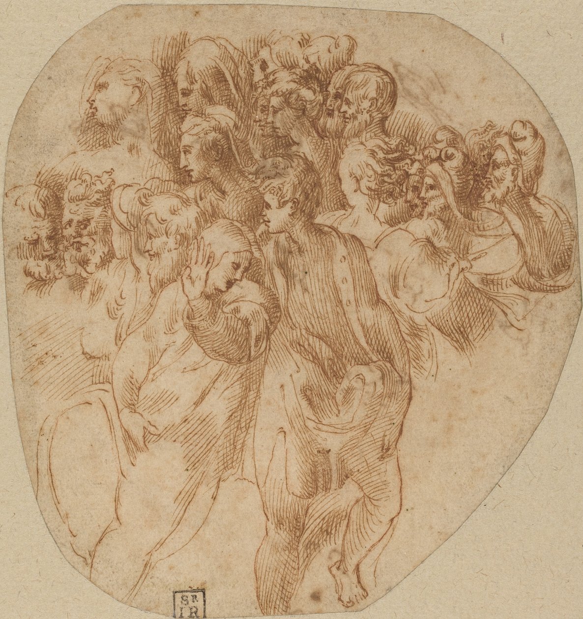 Figurenstudien (recto) von Girolamo Mazzola Bedoli