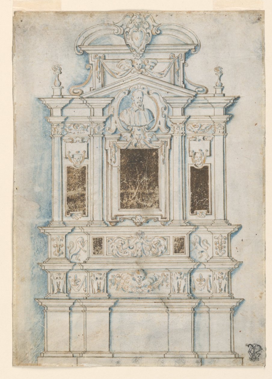 Entwurf für ein Grabwanddenkmal von Girolamo Rainaldi