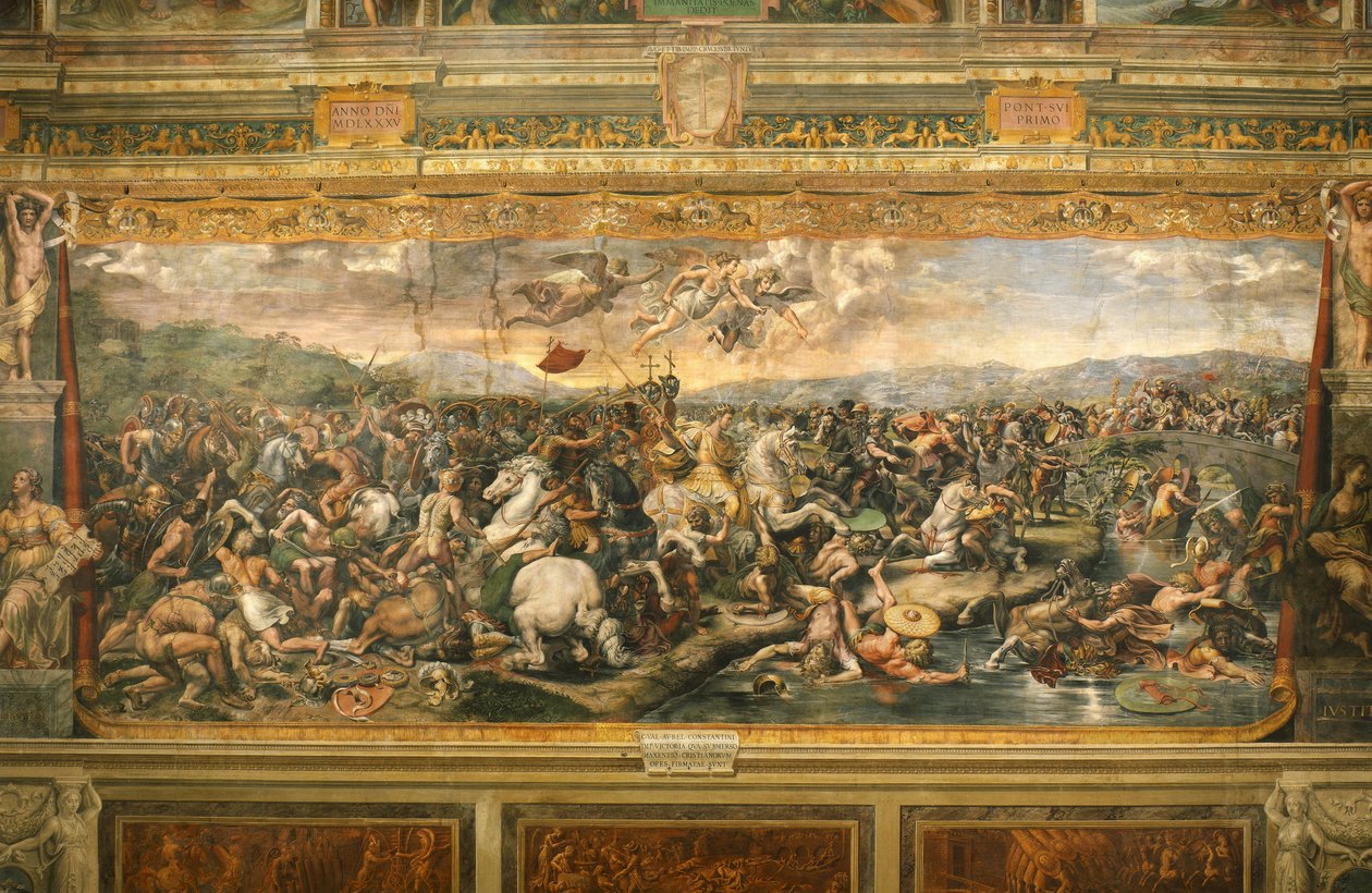 Schlacht an der Milvischen Brücke von Giulio Romano