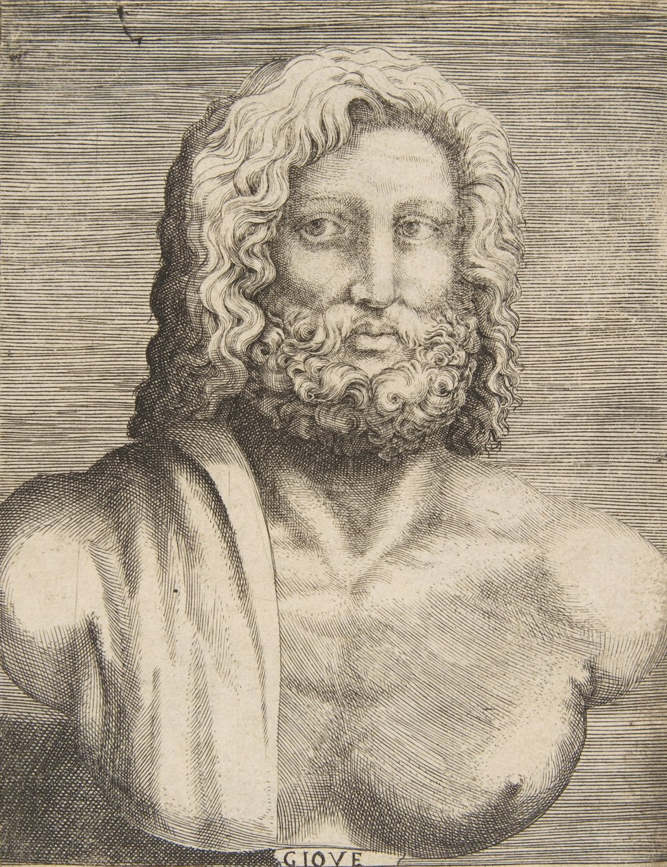 Büste des Jupiter von Giulio Bonasone