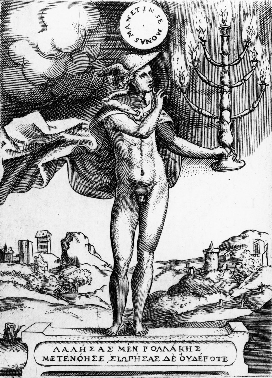 Hermes, 1555 (Gravur) von Giulio Bonasone