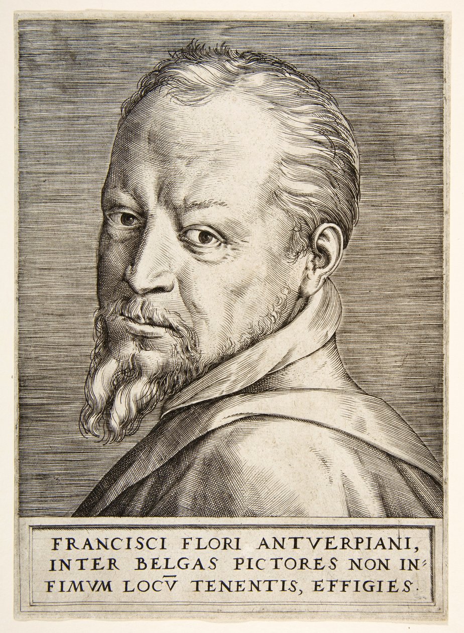 Porträt von Frans Floris von Giulio Bonasone