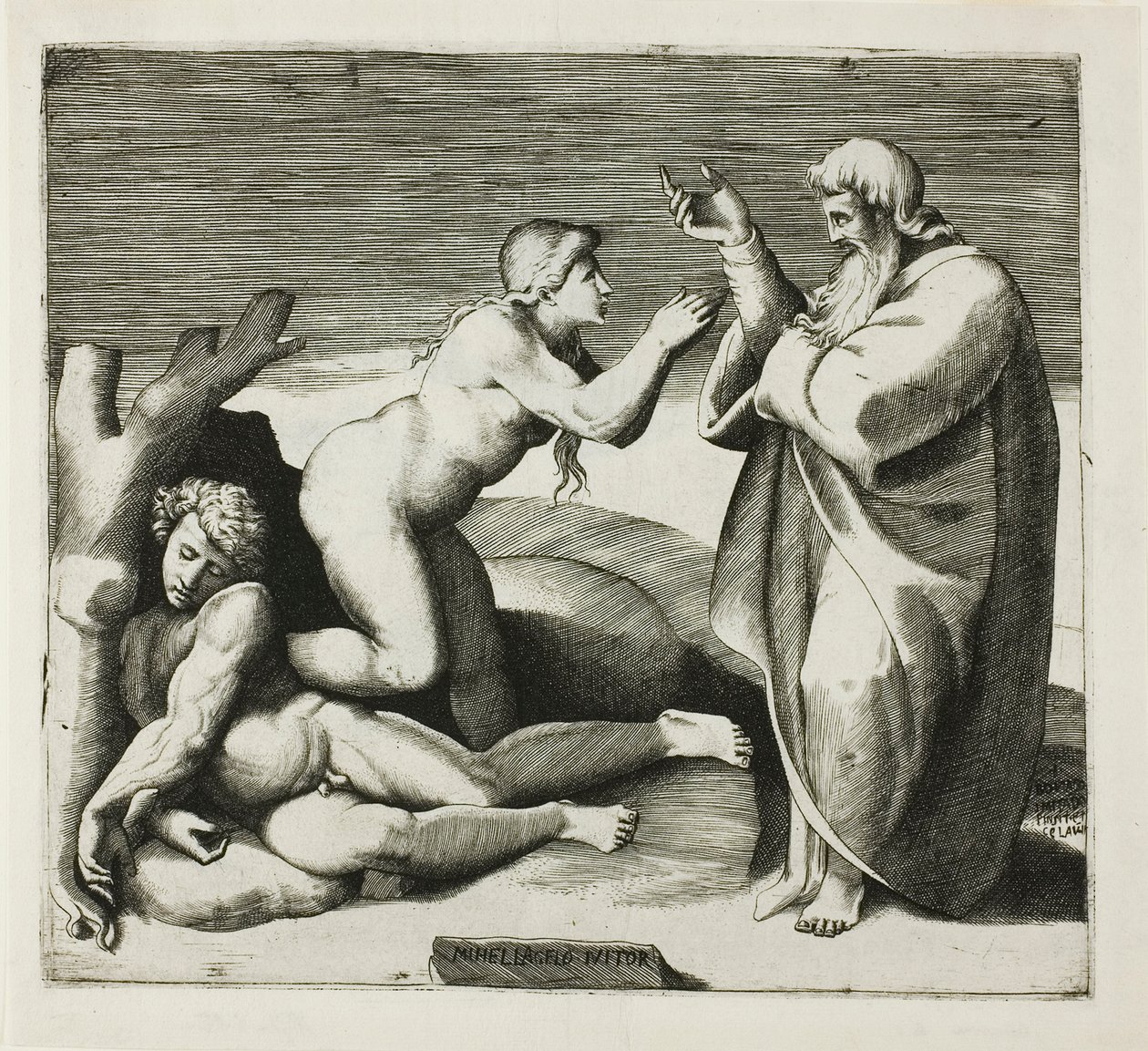 Die Erschaffung Evas von Giulio Bonasone
