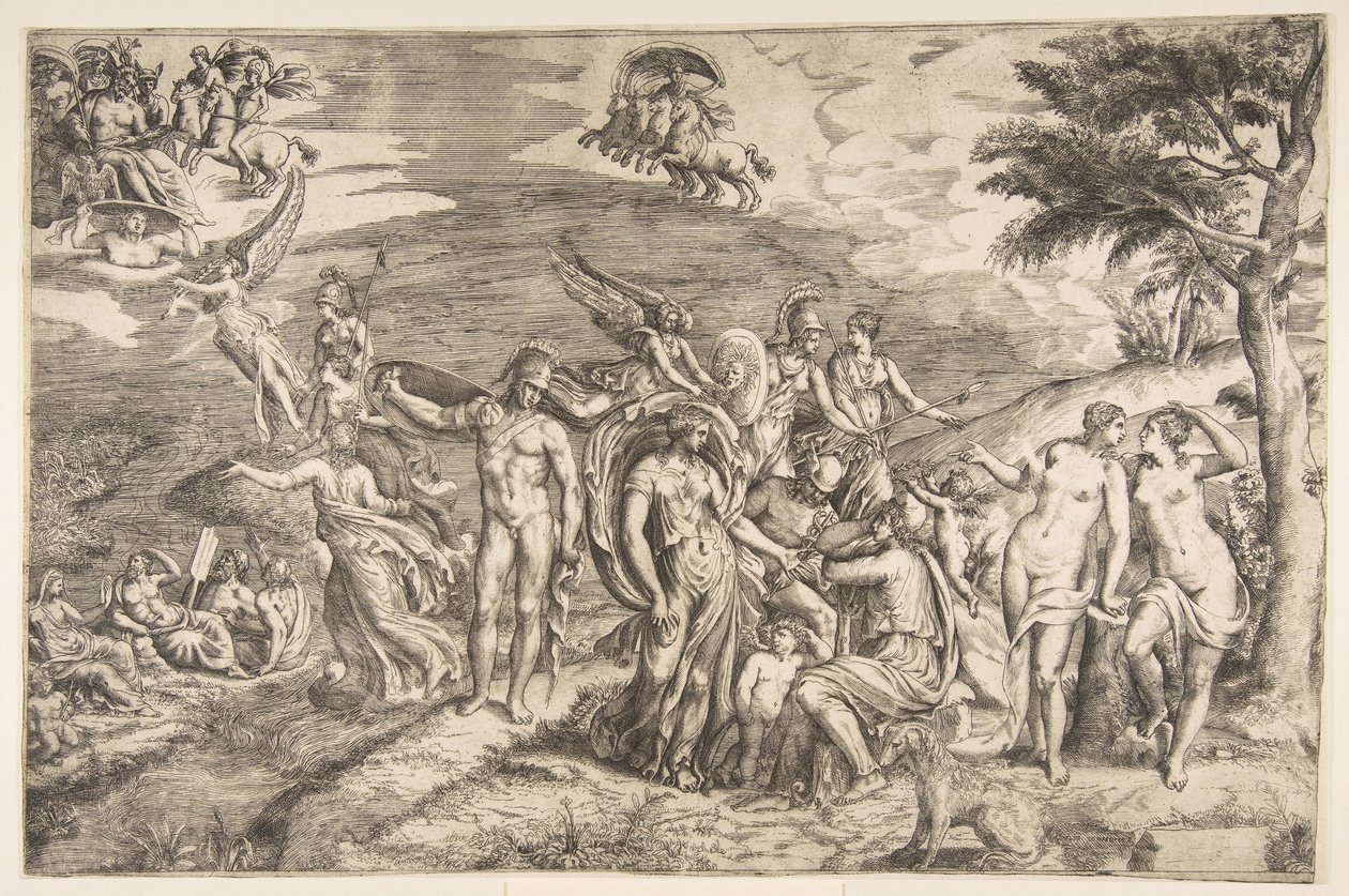 Das Urteil des Paris, 16. Jahrhundert von Giulio Bonasone