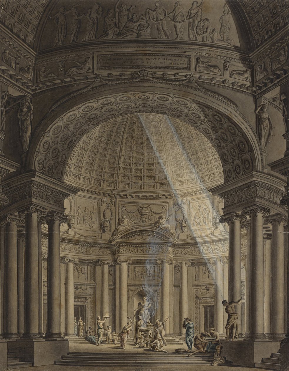 Rundtempel mit Opferszene von Giulio Quaglio