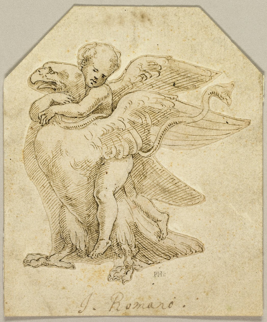 Amor auf einem Adler reitend von Giulio Romano