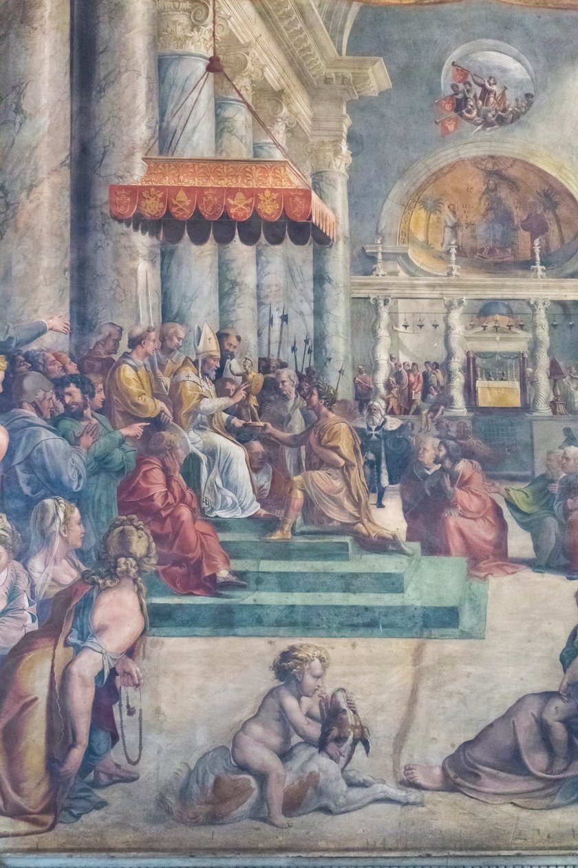Die Schenkung von Rom (Detail) von Giulio Romano