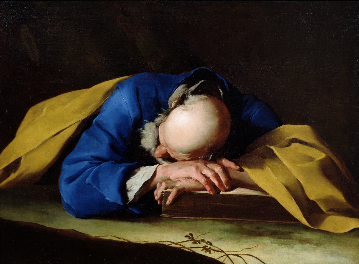 St. Peter oder St. Hieronymus schlafend, ca. 1735-39 von Giuseppe Antonio Petrini