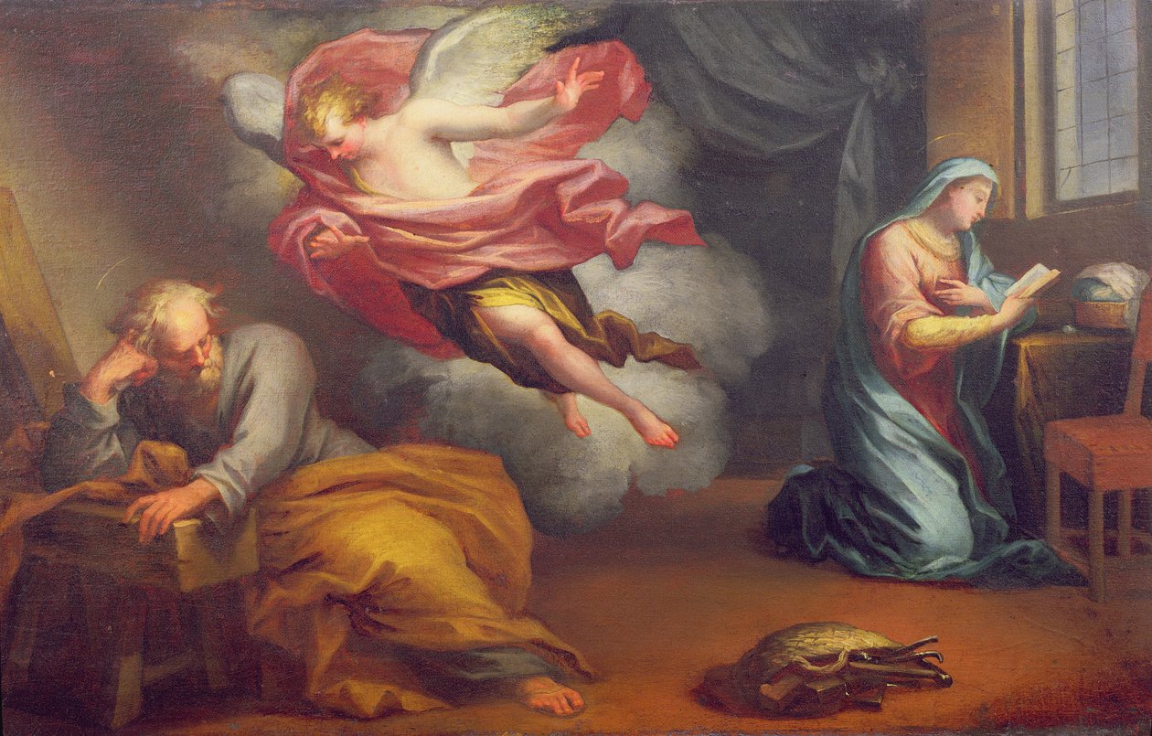 Der Engel erscheint Joseph von Giuseppe Badarocco