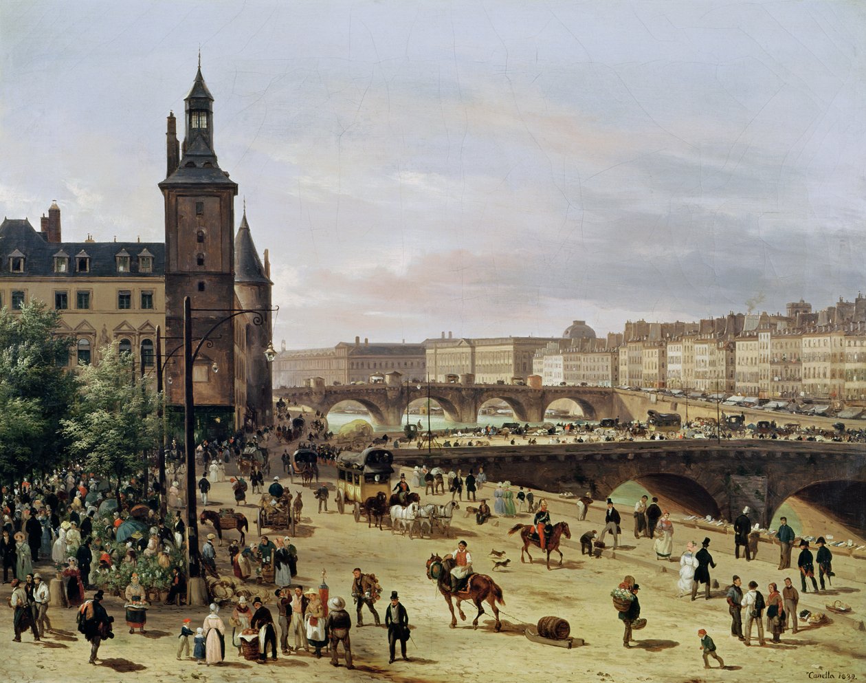 Der Blumenmarkt, 1832 von Giuseppe Canella