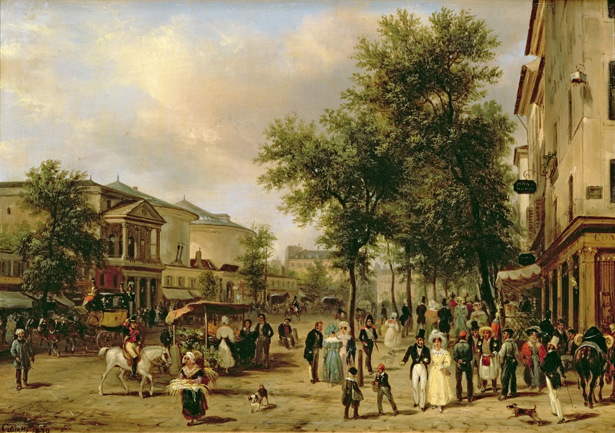 Ansicht des Boulevard Montmartre, Paris, 1830 von Giuseppe Canella