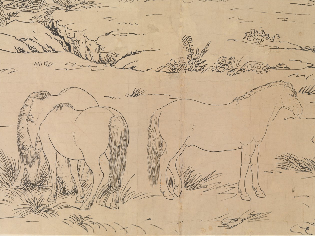 Hundert Pferde (Entwurf) von Giuseppe Castiglione