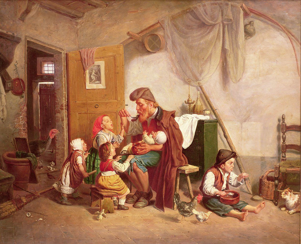 Die verwitwete Familie, 19. Jahrhundert von Giuseppe Mazzolini