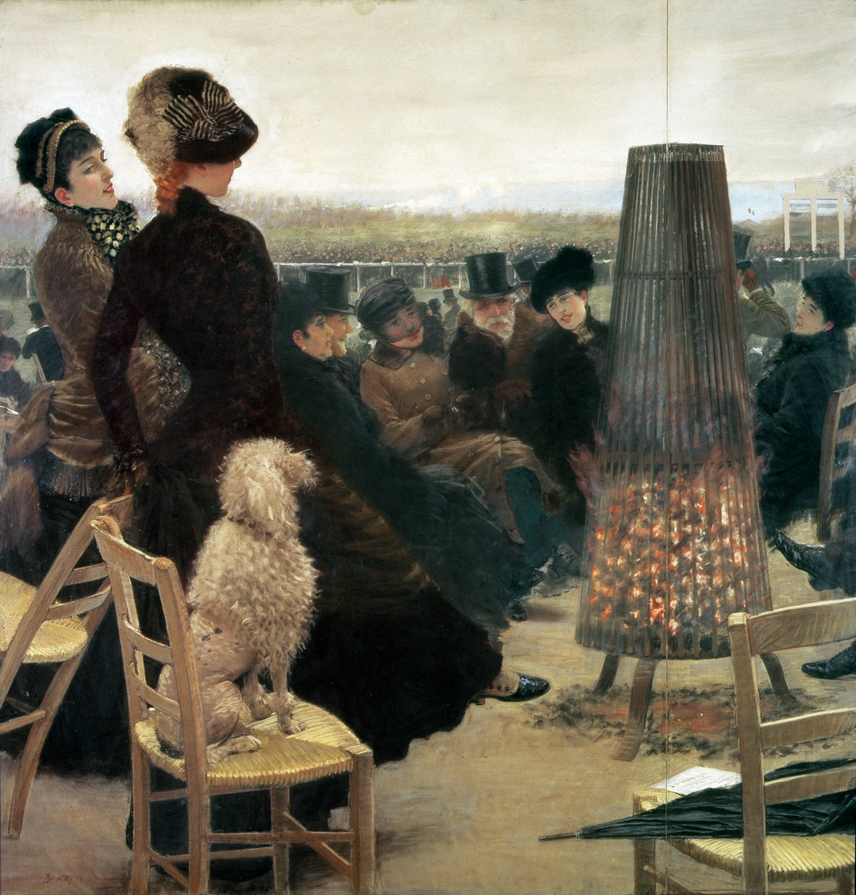Die Rennen in Auteuil, Teil eines Triptychons von Giuseppe de Nittis