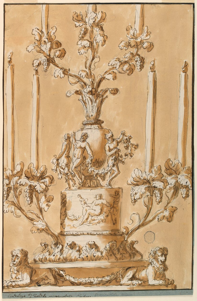 Kerzenhalter, der den Herbst darstellt von Giuseppe Barberi