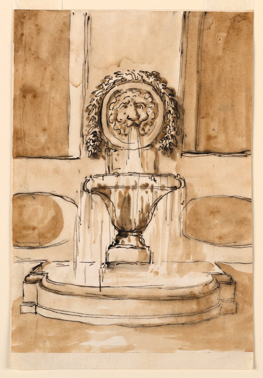 Entwurf für einen Wandbrunnen von Giuseppe Barberi