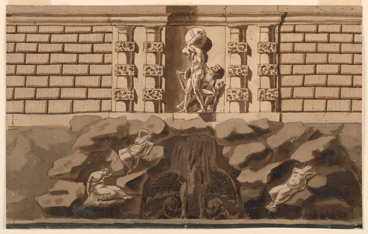 Brunnen und Grotte von Giuseppe Barberi