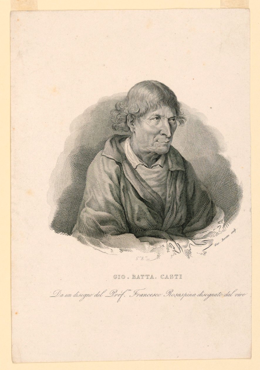 Porträt von Giovanni Battista Casti (1721-1803) von Giuseppe Beretta