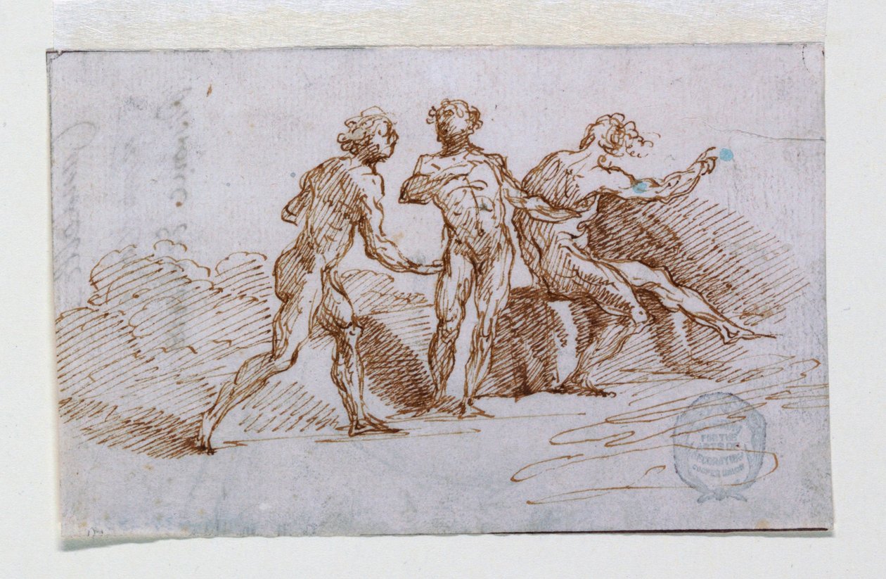 Drei nackte Männer von Giuseppe Bernardino Bison