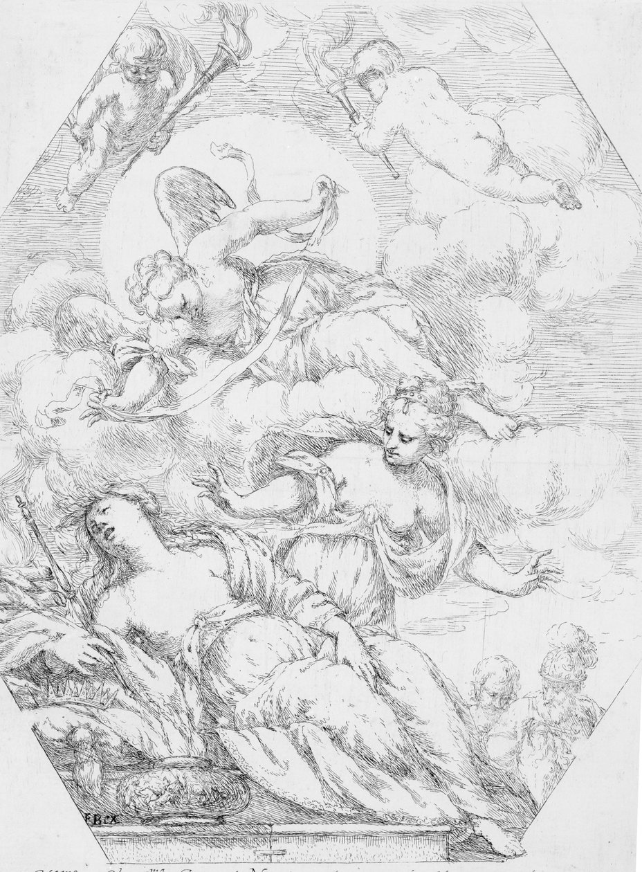 Dido auf dem Scheiterhaufen, 1650-1700 von Giuseppe Diamantini