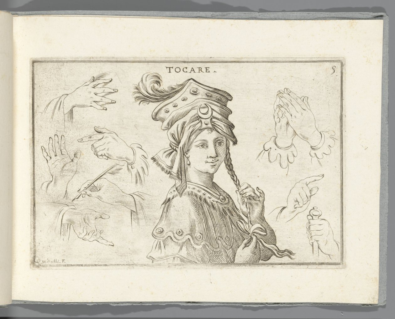 Tastsinn Tocare (Titel auf Objekt) von Giuseppe Maria Mitelli