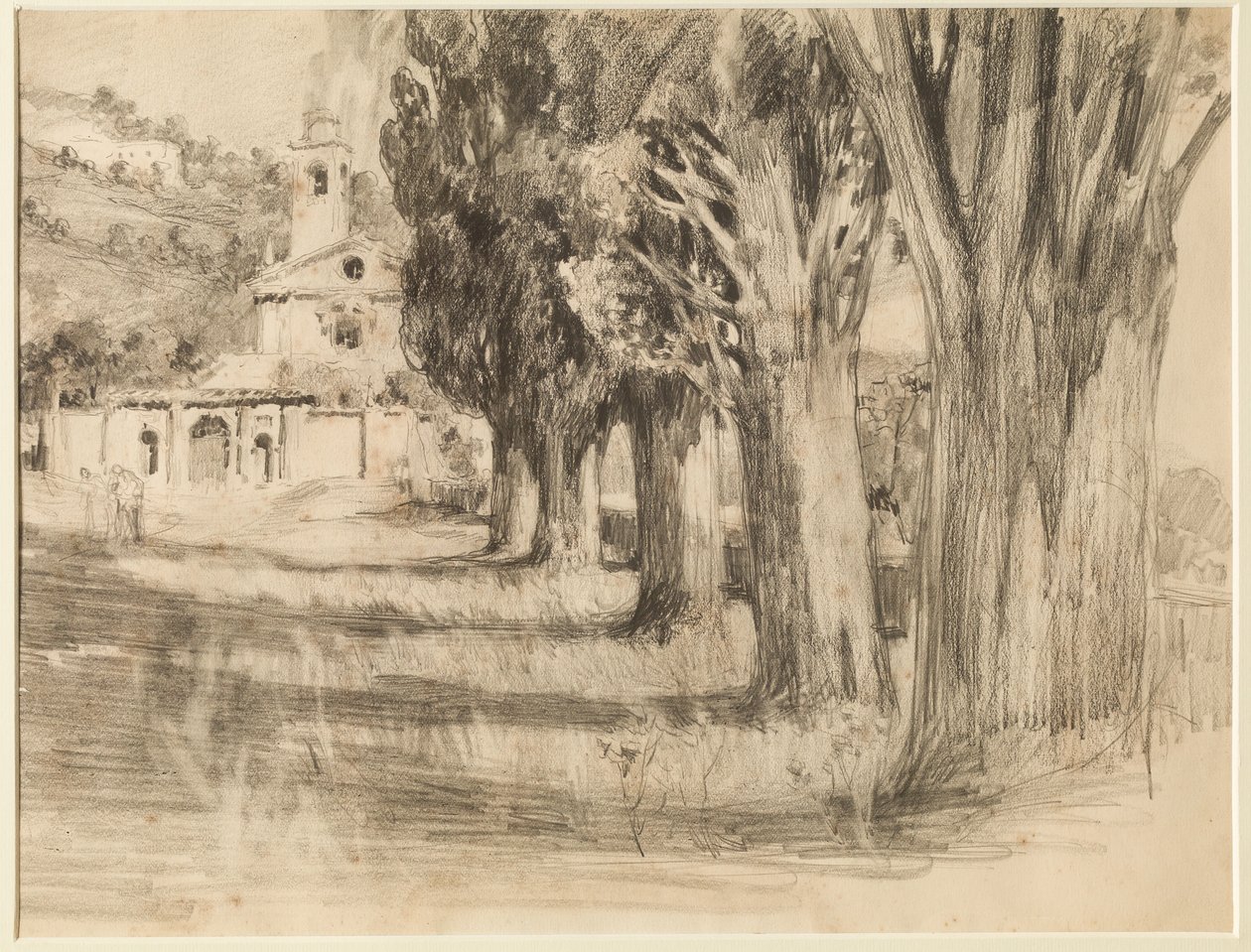 Landschaft mit Kirche von Giuseppe Mentessi