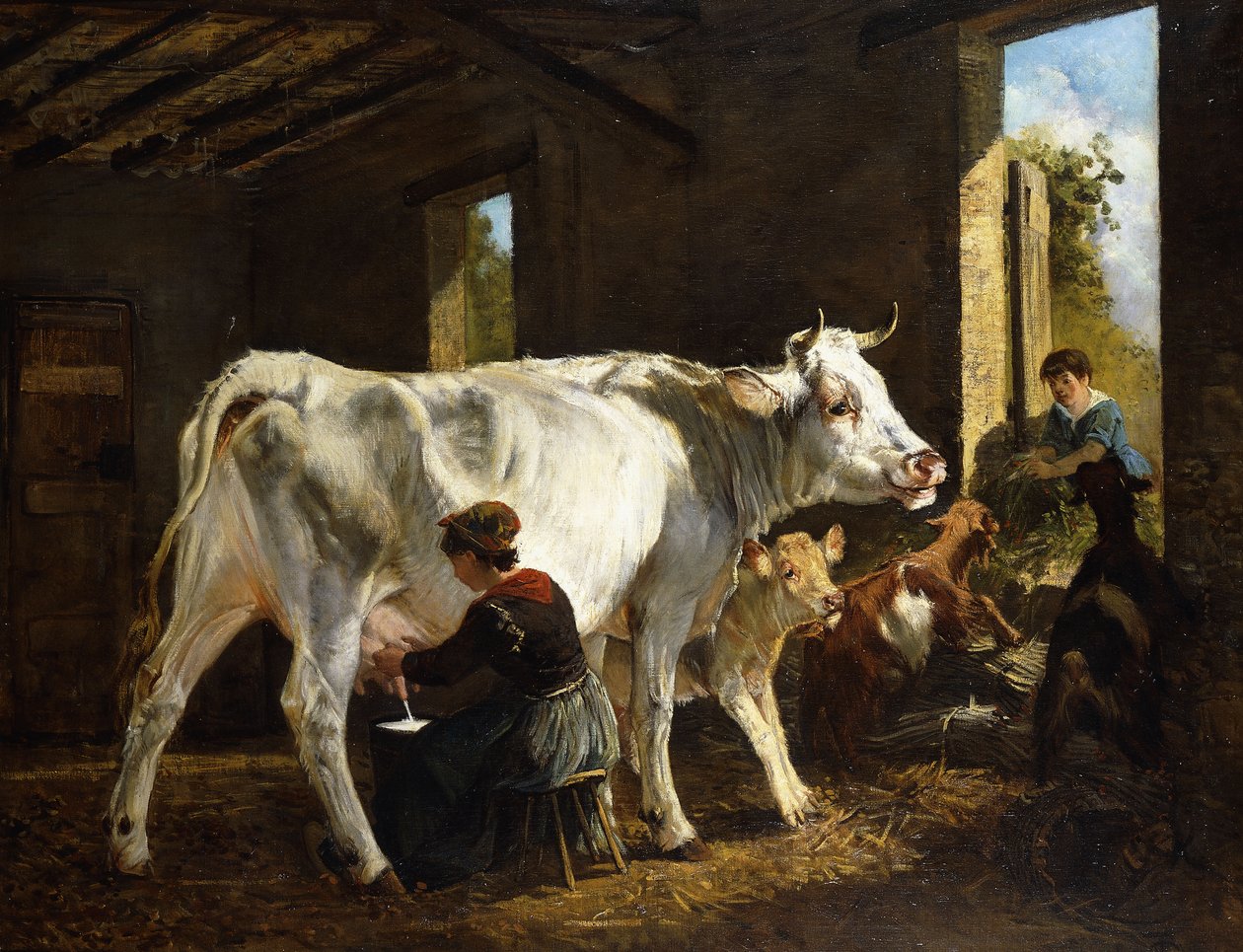 La Mungitura von Giuseppe Palizzi