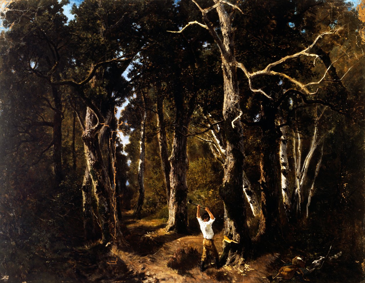 Der Holzfäller in Fontainebleau von Giuseppe Palizzi
