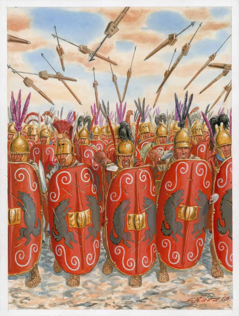 Republikanische römische Legionäre im Kampf von Giuseppe Rava