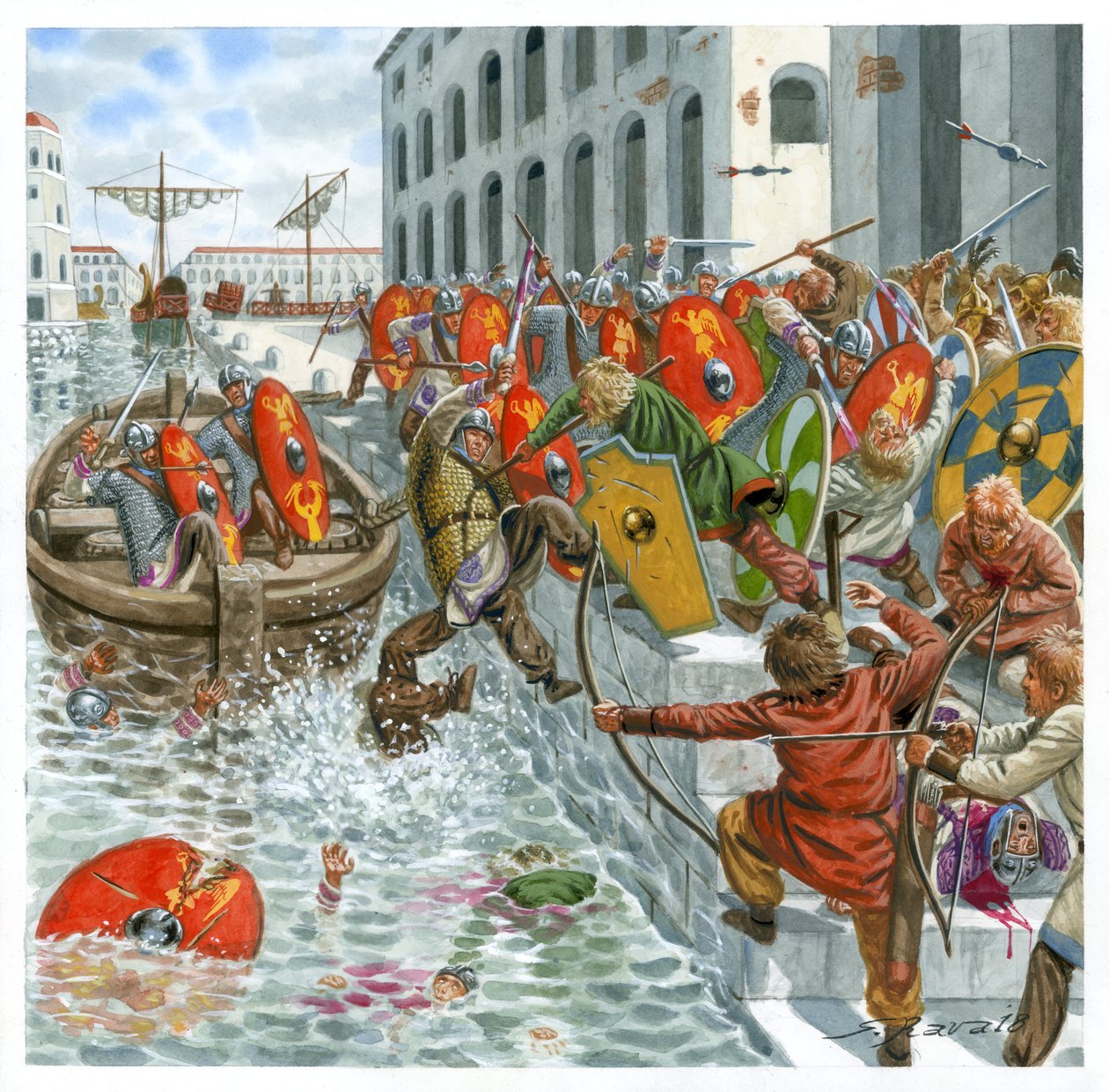 Die Westgoten erobern Ostia 410 v. Chr. von Giuseppe Rava