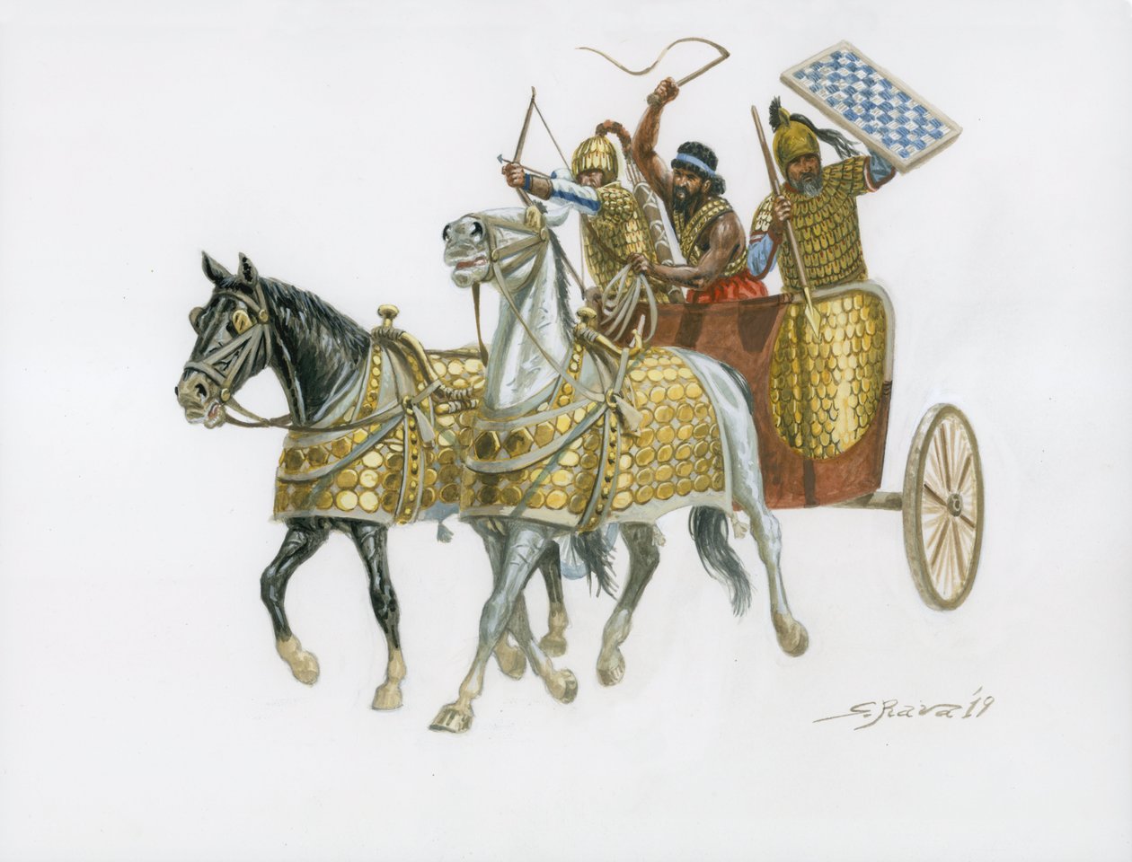 Kriegwagen der Kanaaniter im 15. Jahrhundert v. Chr. von Giuseppe Rava
