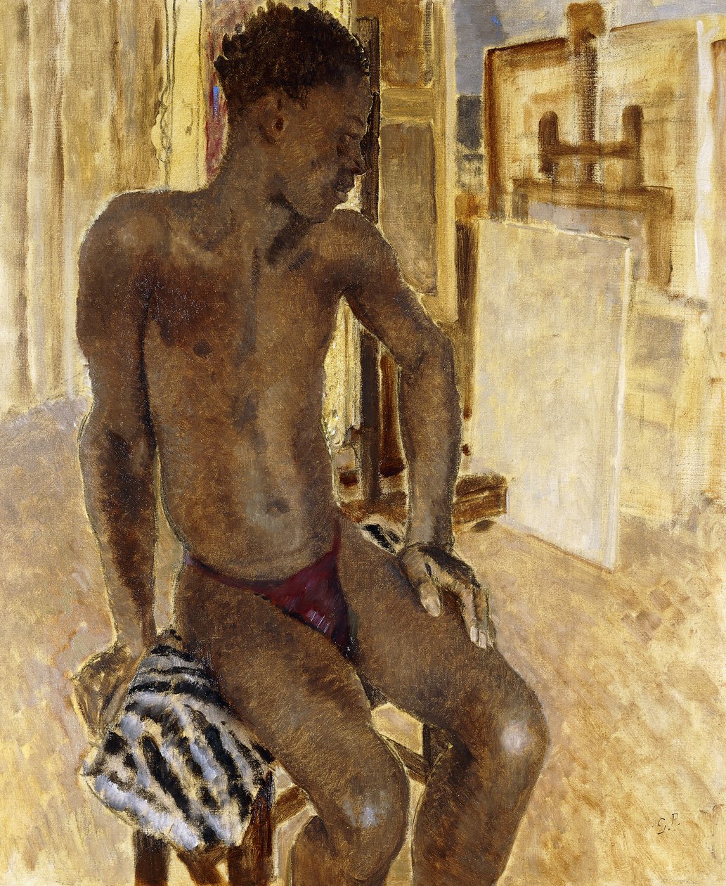 Schwarzes Modell im Studio von Glyn Warren Philpot