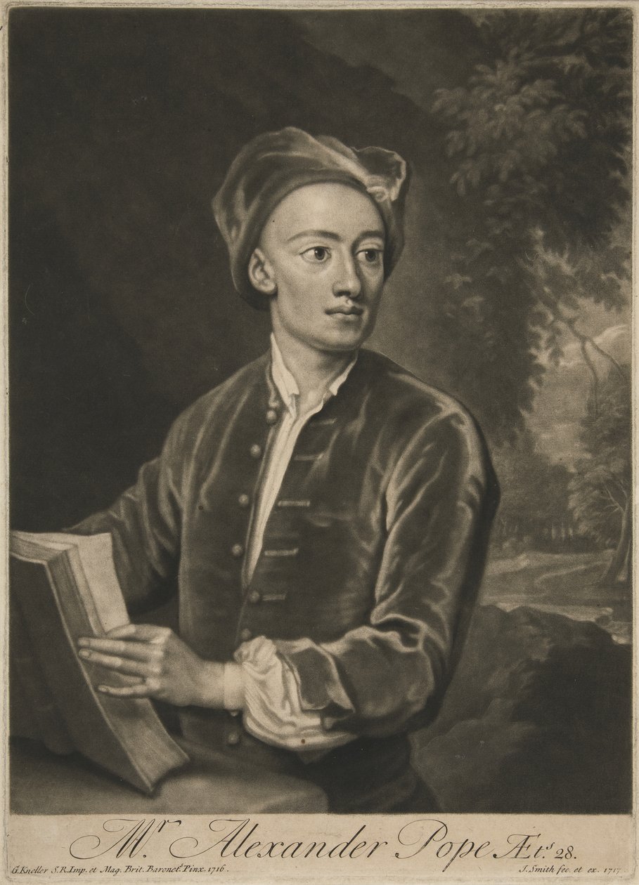 Alexander Pope, veröffentlicht 1716 von Godfrey Kneller