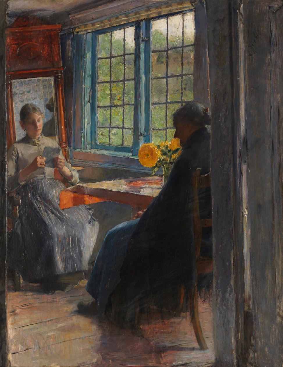 Frauen am Gartenfenster, ca. 1890 von Gotthardt Kuehl