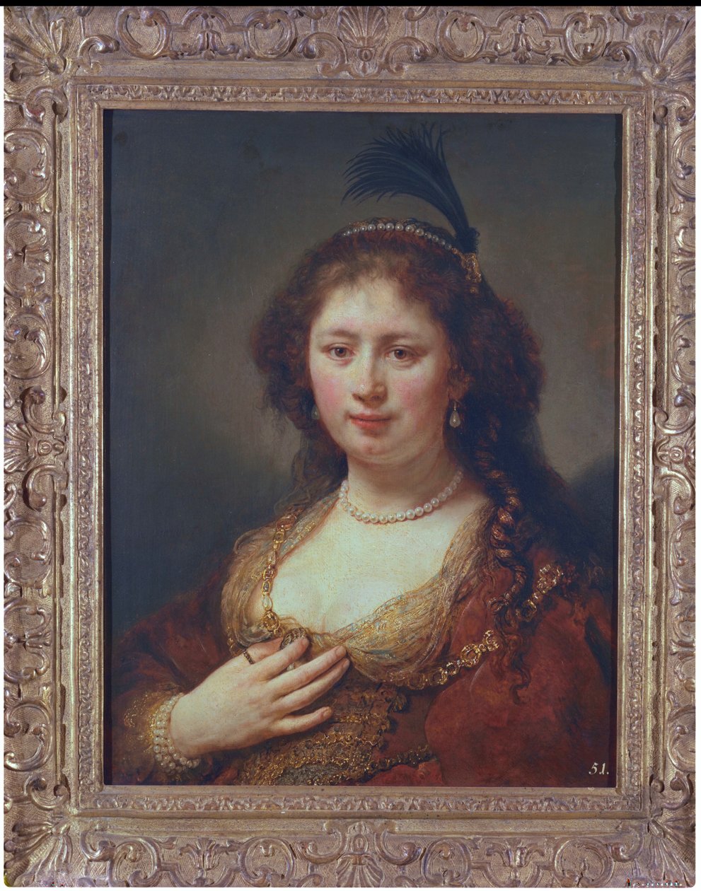 Dame mit Feder, 1636 von Govaert Flinck