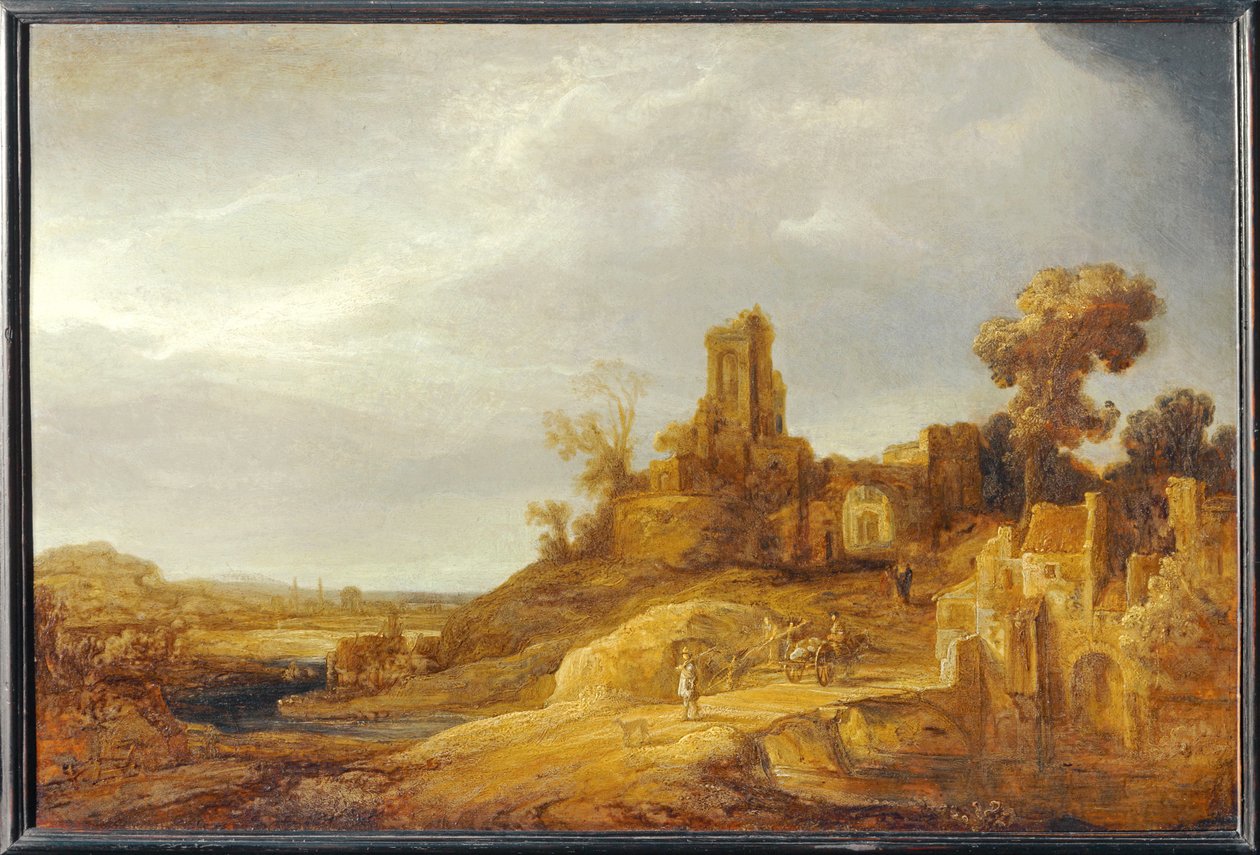 Landschaft mit Brücke von Govaert Flinck