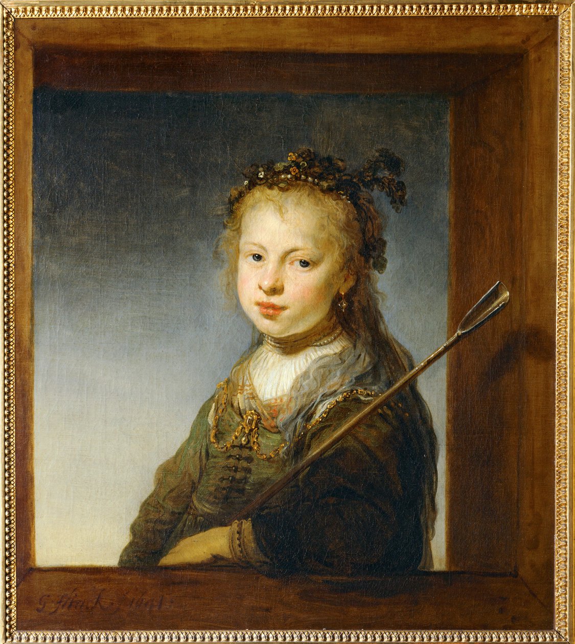 Kleines Mädchen als Schäferin von Govaert Flinck