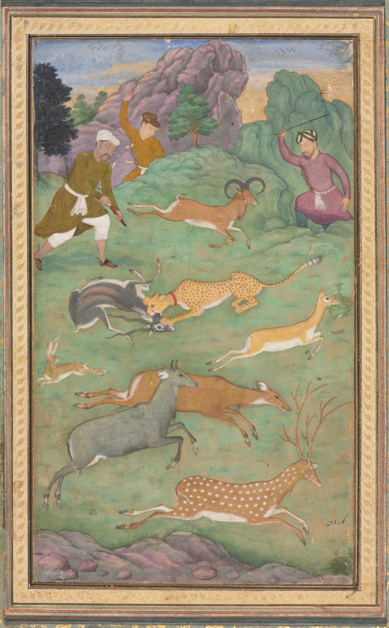 Antilopen- und Hirschjagd, um 1602-1604 von Govardhan