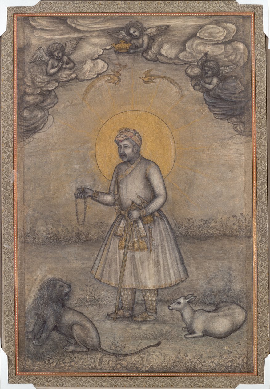 Porträt des gealterten Akbar, um 1640-1650 von Govardhan